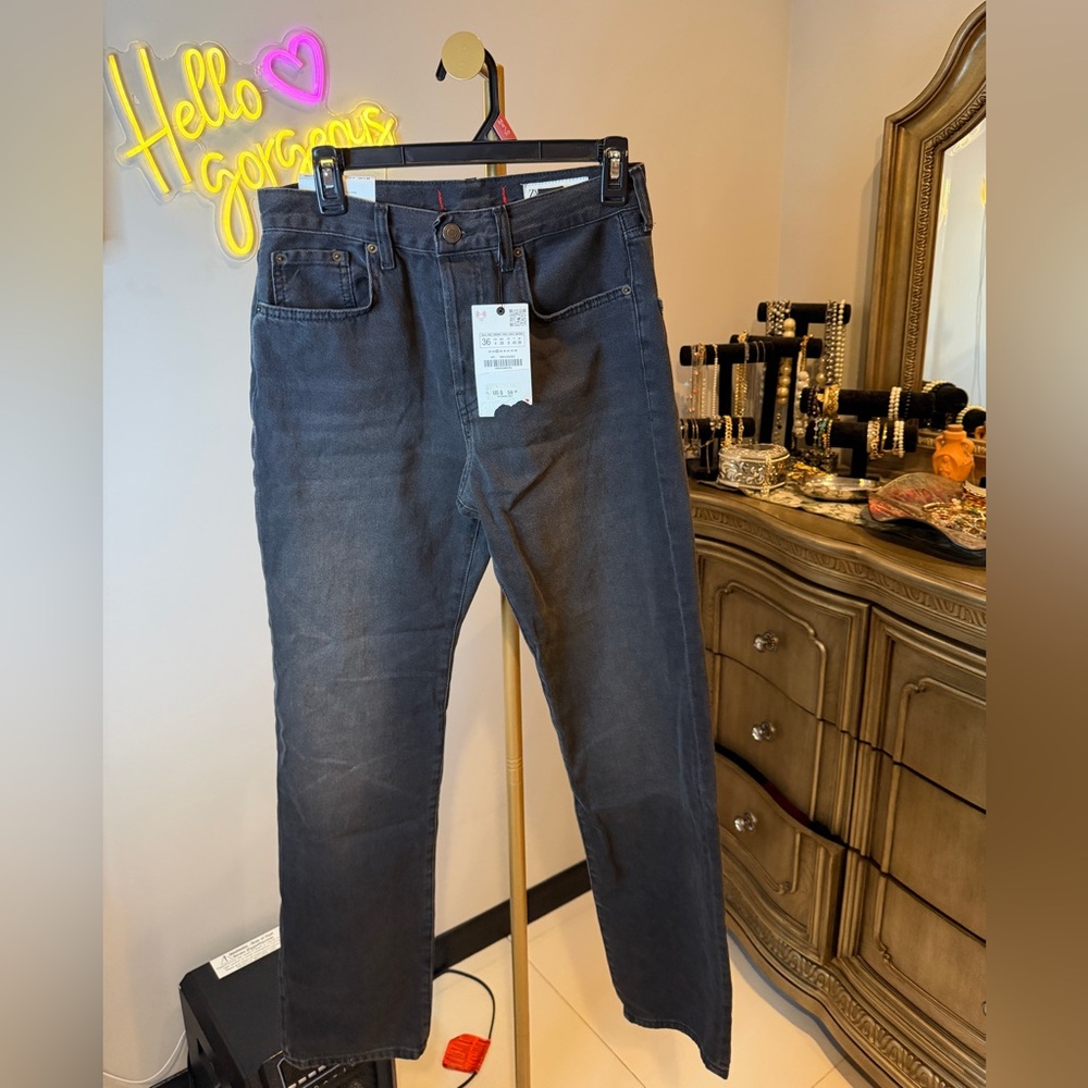 Zara Dark Gray Straight Jeans